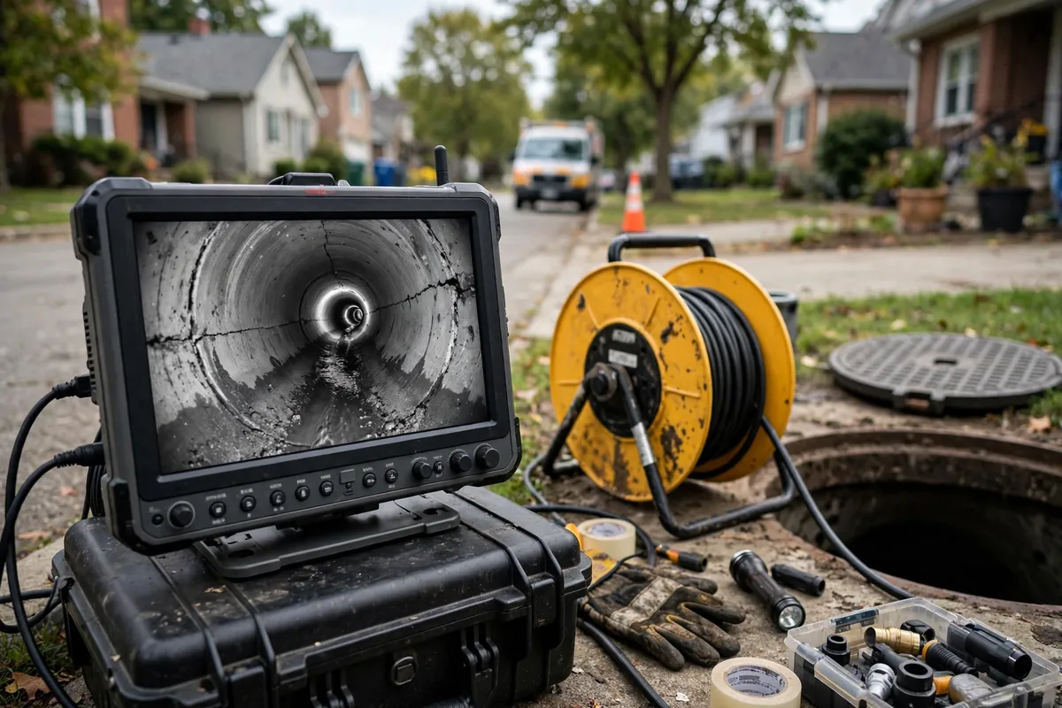 Sewer camera inspection monitor
